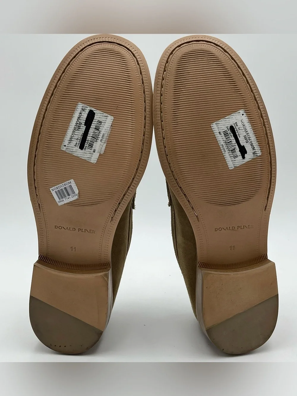 Donald Pliner Men SZ 11M Miles Dark Taupe/Tobacco Suede Loafers Shoes MSRP $285